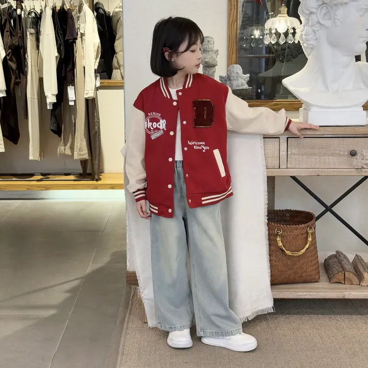 女童秋装外套棒球服2025春秋新款6-12岁中大儿童韩版宽松休闲上衣