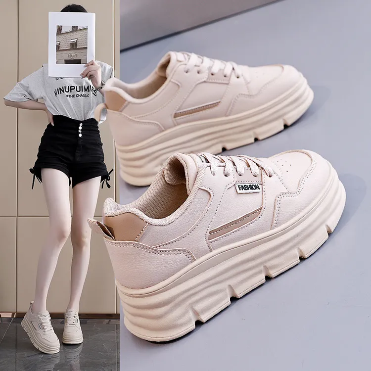 板鞋女2025春秋款小白鞋新款百搭休闲女鞋显脚小厚底运动鞋女719