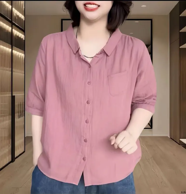 拼接扎染翻领短袖纽扣衬衫女式宽松显瘦酷飒风夏季开衫