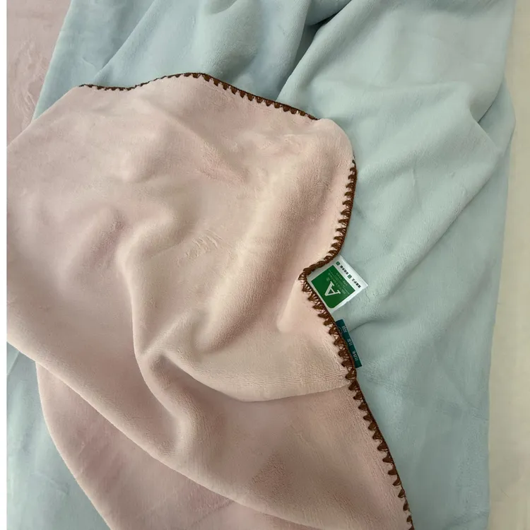 牛奶绒复合云毯盖毯子AB搭色双层毛毯四季通用无静电双色加厚超柔