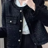 B10456秋冬新款粗气质显瘦网红款小香风外套女