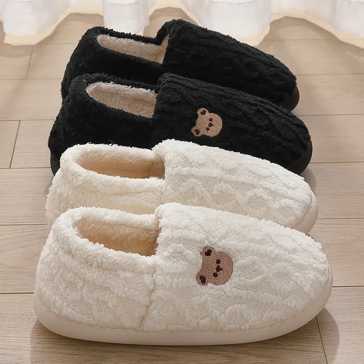 棉拖鞋女士秋冬季包跟2025新款室内家居毛绒保暖防臭防滑棉拖鞋男