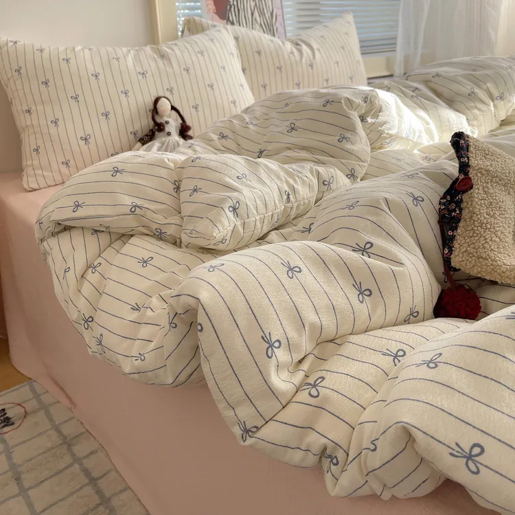 哇塞！2026 爆款木棉双层纱四件套床上用品四季通用款