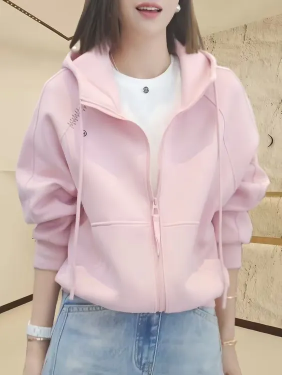 秋冬气质时尚休闲套装女连帽卫衣高腰显瘦阔腿休闲裤子两件套