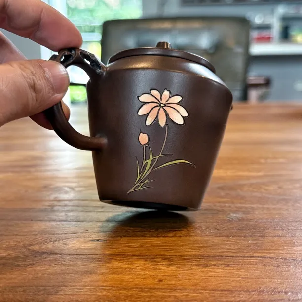 【陶点茶YUN】古铜重工紫陶125cc黄金容量精品吉祥全手工壶方壶
