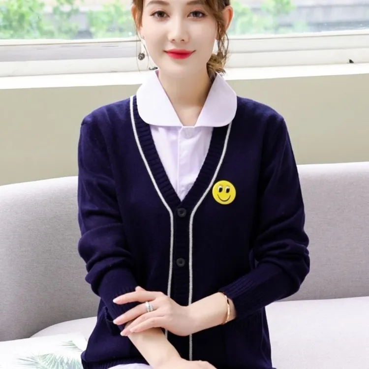 护士毛衣外套开衫医院医护人员冬季值班护士服外搭加绒针织衫大码