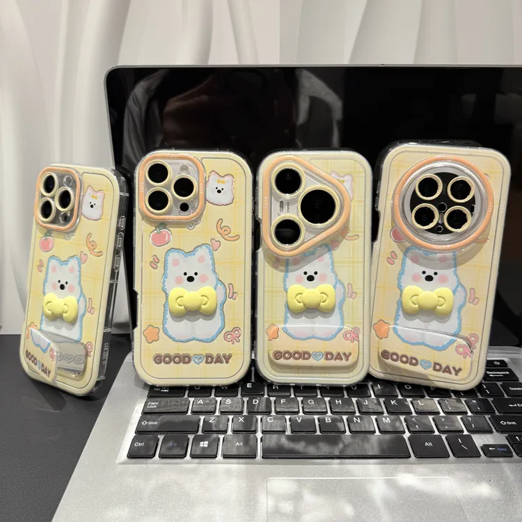 黄色西高地支架适用苹果/华为/荣耀/OPPO/VIVO/小米手机壳防摔