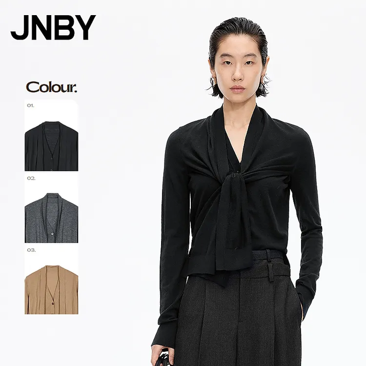 【商场同款】JNBY/江南布衣25冬新品毛针织衫H型长袖5P0314040