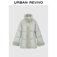 UR2025冬季新款女装流光风休闲立领毛绒边羽绒服UWH150077