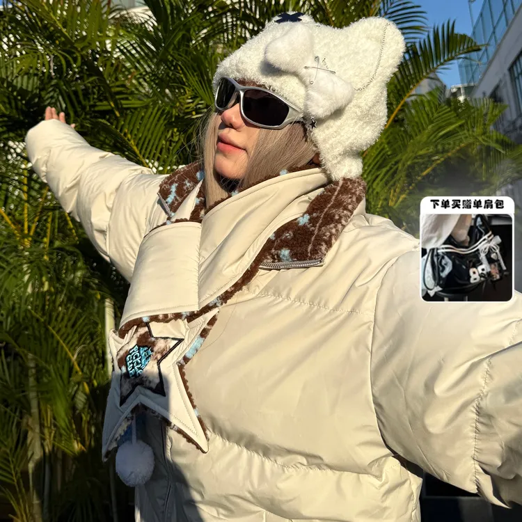 梁拌泡菜美式复古费尔岛加厚棉服外套男女冬季设计感休闲保暖上衣