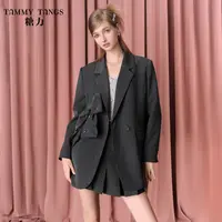 2334【金拐子专属】糖力可拆蝴蝶结西装外套女中长款TWRQW52334