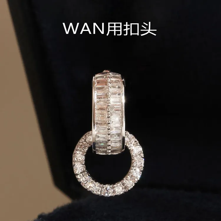 diy收尾搭扣配件镀18K色双开方形万能扣吊坠扣头可自由拆分项链款
