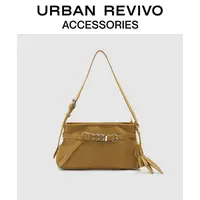 URBAN REVIVO2025冬季新款女士扣条绑结挂件单肩包UAYB50179