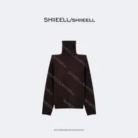 SHIIEELL高领厚款堆堆领针织百搭毛衫Z9916