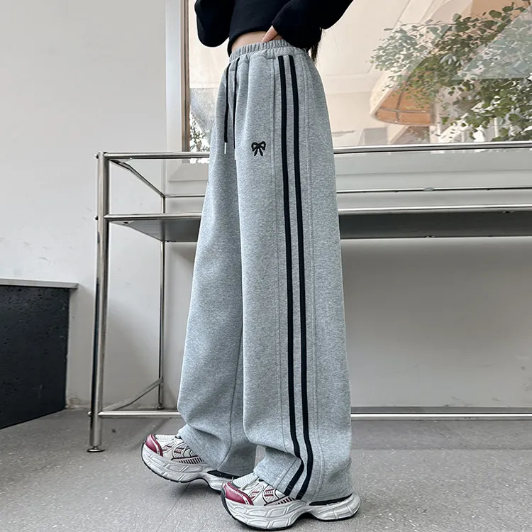 女童裤子早秋款2025新款卫裤儿童加厚运动裤中大童秋季女孩阔腿裤