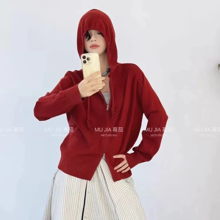 | 大大 | becabeau-c.u奢佑| k6562#彩色上下拉链连帽针织衫 |