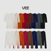 VEE【保温衫】#多色多领型可选#黑科技温控羊毛针织打底衫修身显瘦