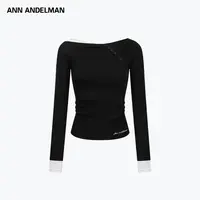 ANN ANDELMAN 25秋时尚设计假两件毛织长袖打底衫