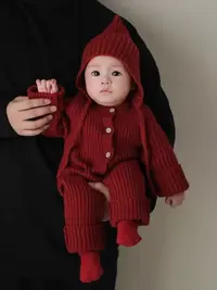 男女春季新款连体衣宝宝韩系洋气针织长爬服穿搭小月龄婴儿包屁衣