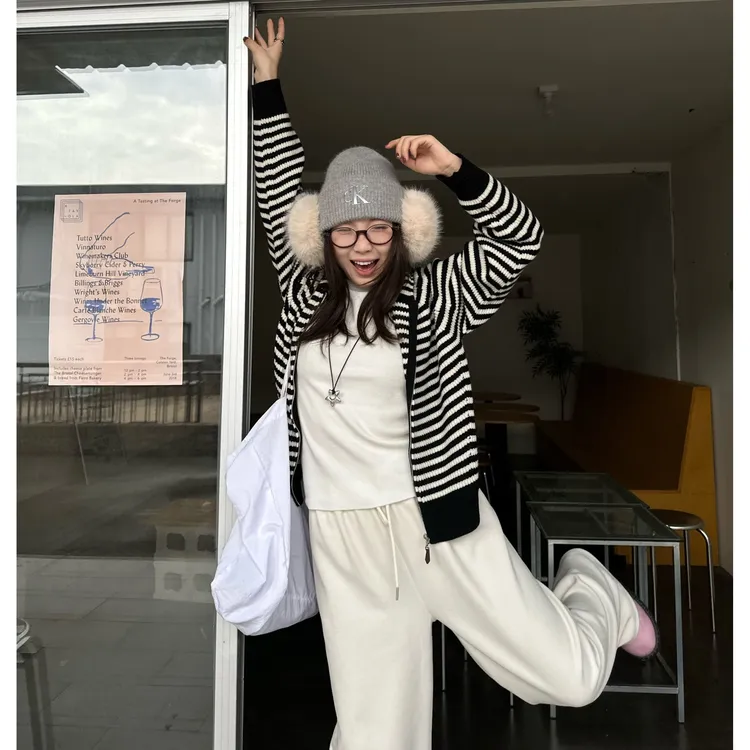 Our2【羊毛连帽开衫】绵羊毛秋冬慵懒风百搭长袖针织开衫【9035】