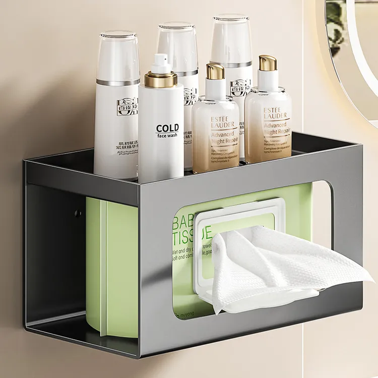 纸巾盒置物架卫生间厕所纸盒浴室免打孔抽纸架卷纸湿巾收纳架