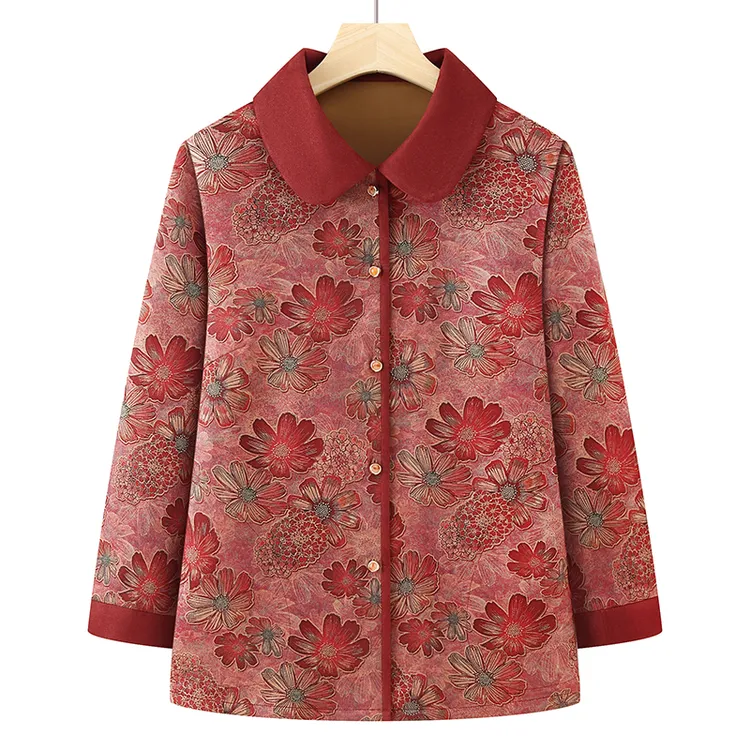 奶奶秋冬装外套女中老年人妈妈唐装上衣老人衣服老太太秋冬款外套