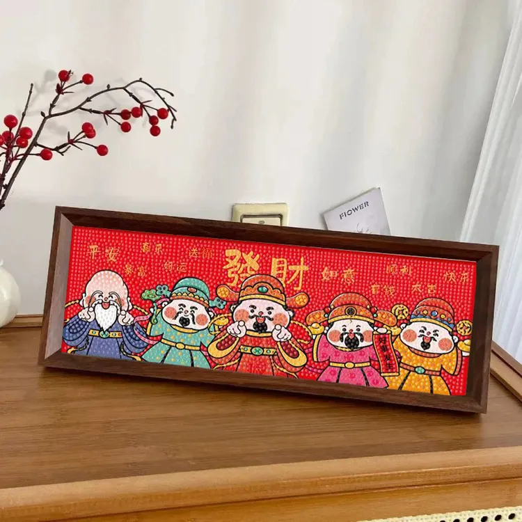 钻石画diy八方来财带框钻石画2025新款财神爷满钻客厅手工发财