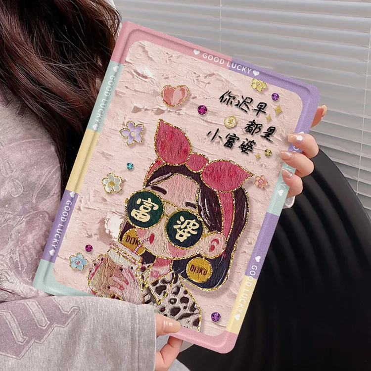 油画小富婆华为matepad12.2保护套带笔槽新款matepad11.5s平板壳