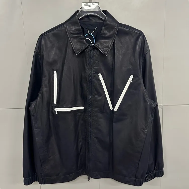 全新/Louis Vuitton LV 拉链皮衣夹克外套 52码 D14818