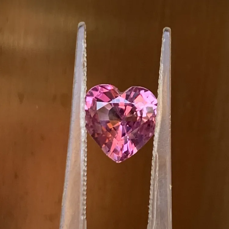 天然无烧帕帕拉恰蓝宝石2.27克拉心形干净玻璃体ALGS斯里兰卡宝石