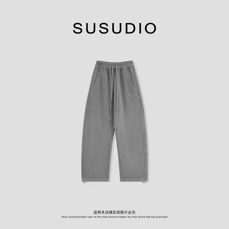 SUSUDIO 王牌卫裤加绒款 慵懒舒适小弯刀休闲卫裤（加绒）40685