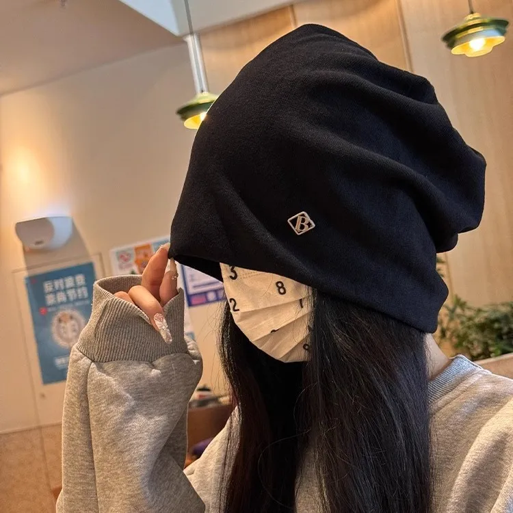 【运补6-8米】24年新款金属字母标堆堆帽女休闲百搭显脸小包帽宽松