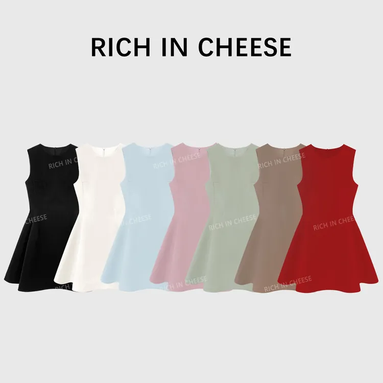 舒胡蕾 生日裙【无袖版】夏季薄料西装短裙显瘦收腰女装无袖连衣裙