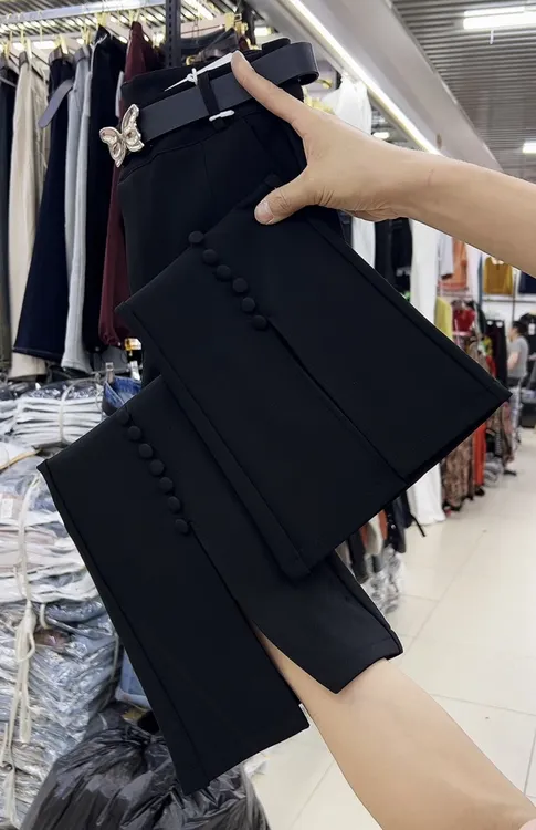 2028新款时尚微喇开衩九分裤百搭显瘦女装裤