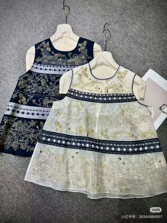 夏季夏款短款上衣刺绣套装中国风常规款透气新中式满绣马甲高端