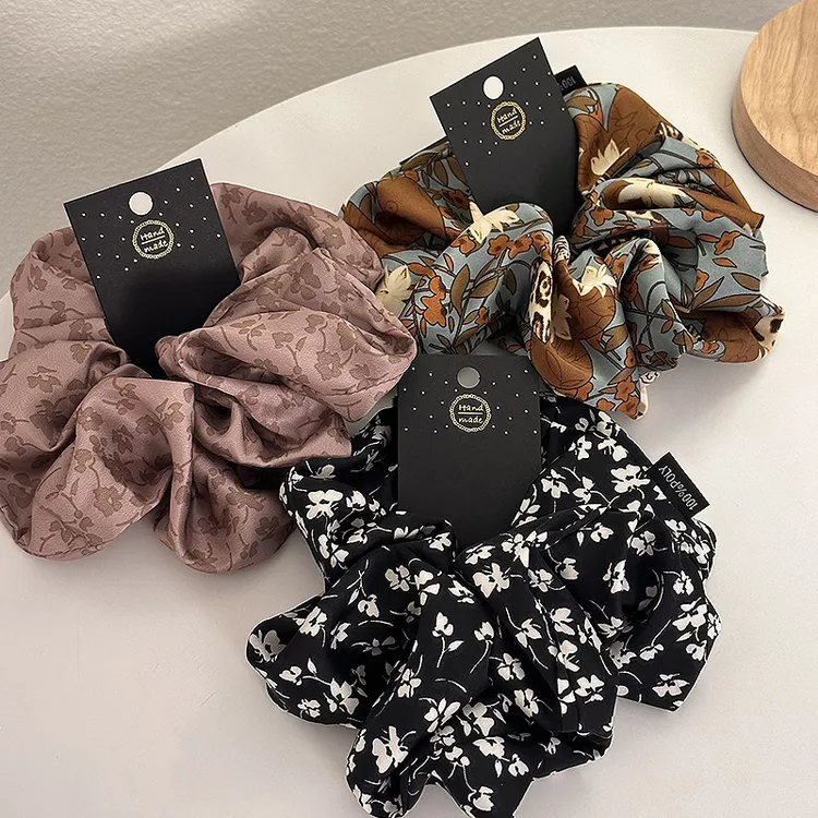 腔调满满！精致优雅碎花大肠圈发圈发饰简约百搭印花头绳头饰发箍