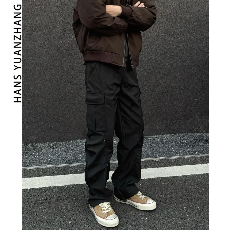 Hans院长 “卫士”美式工装加绒直筒裤休闲加厚弯刀百搭伞兵保暖冬