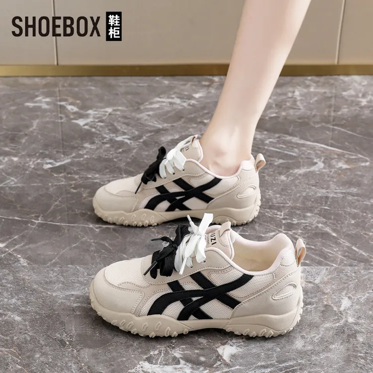 SHOEBOX鞋柜德训鞋女2025秋季新款厚底阿甘鞋百搭复古老爹鞋女