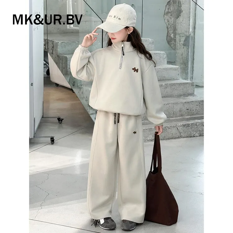 MK&UR.BV女童秋装2025年款衣服儿童秋季洋气时髦休闲卫衣运动套装