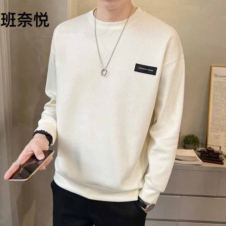 卫衣男士2025新款春季潮牌圆领休闲简约男装无帽春秋款男生上衣服