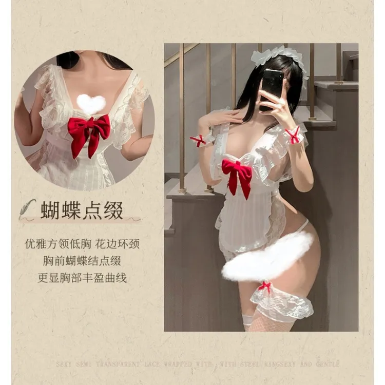 主人你好【80-140】蕾丝蝴蝶内衣性感女仆制服厨娘女佣围裙睡裙