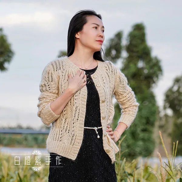 A白橙紫【棕榈花开衫】编织视频