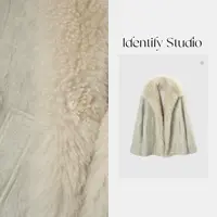  IDENTIFY冬季新款山羊绒毛领拉毛设计款保暖外套25AWG121354