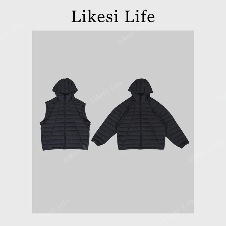 LIKESI&李克斯“黑羽”阔版立体剪裁90白鸭绒轻量化保暖羽绒服6377