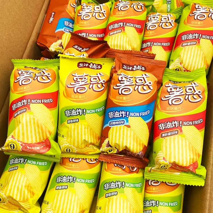 盐津铺子薯惑薯片原味整箱批发小包装零食休闲小吃膨化食品办公室