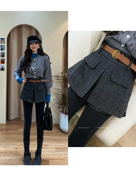 利达 NEW DADADA 洋气高腰外穿短裙时尚休闲设计感短裤子DDM3142