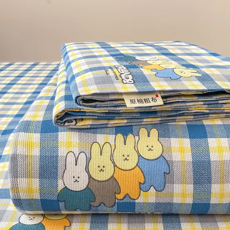 加密加厚老粗布床单单件原棉双人床单三件套单人学生宿舍四季通用