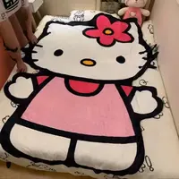hellokitty可爱凯蒂猫毯子异形法兰绒床单午休盖腿披肩盖毛毯