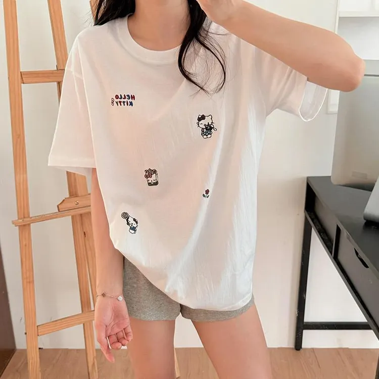 GPSUNLU可外穿纯棉睡衣女夏季2025新款短袖短裤休闲风家居服套装