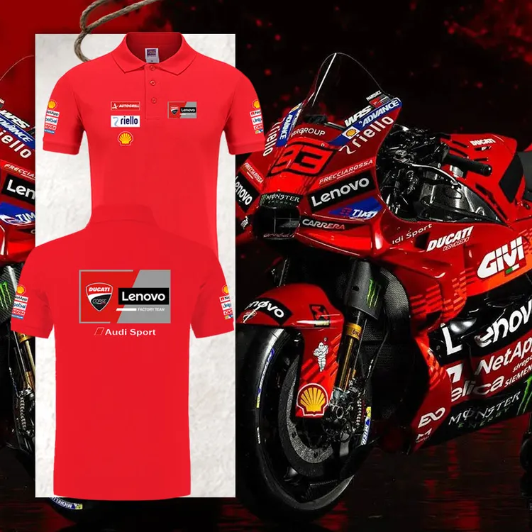 2025杜卡迪Ducati车队摩托车骑行赛车服POLO衫男士翻带领短袖t恤